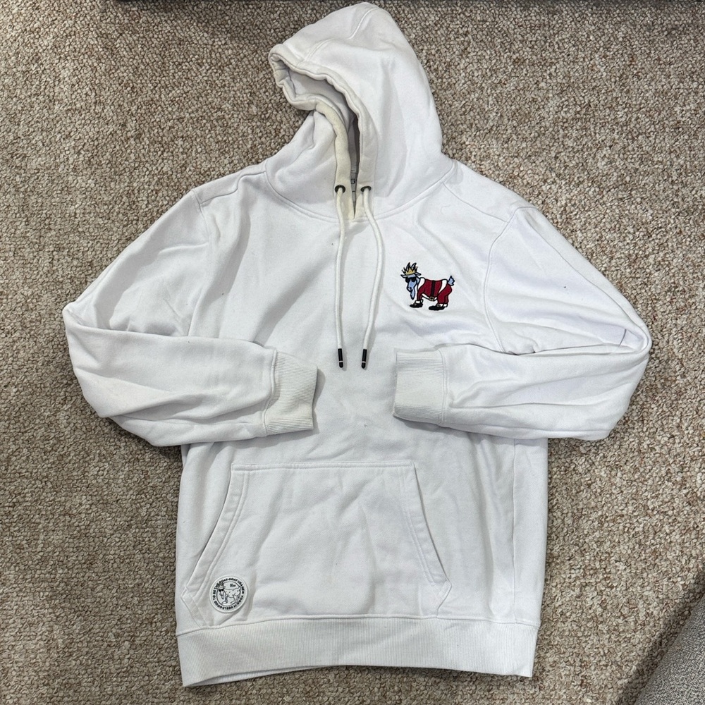 Goat USA Men’s White Graphic Pullover Hoodie Small